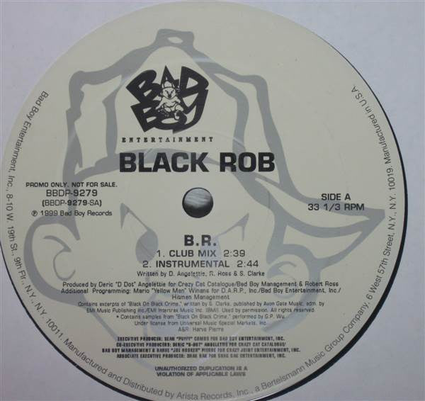 Black Rob : B.R. (12", Promo)