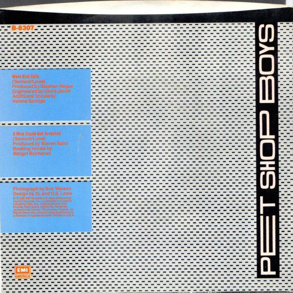 Pet Shop Boys : West End Girls (7", Single, Spe)