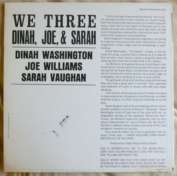 Dinah*, Joe* , & Sarah* : We Three (LP)
