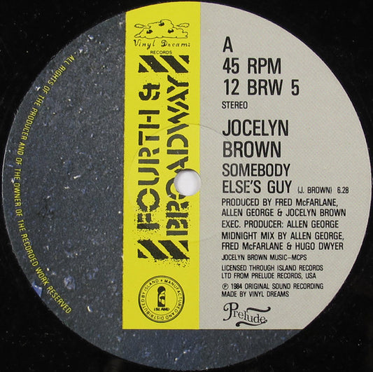 Jocelyn Brown : Somebody Else's Guy (12",45 RPM,Single)