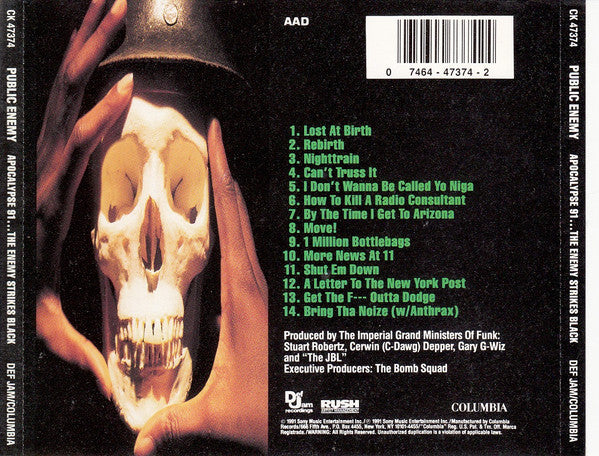 Public Enemy : Apocalypse 91...The Enemy Strikes Black (CD, Album, Son)