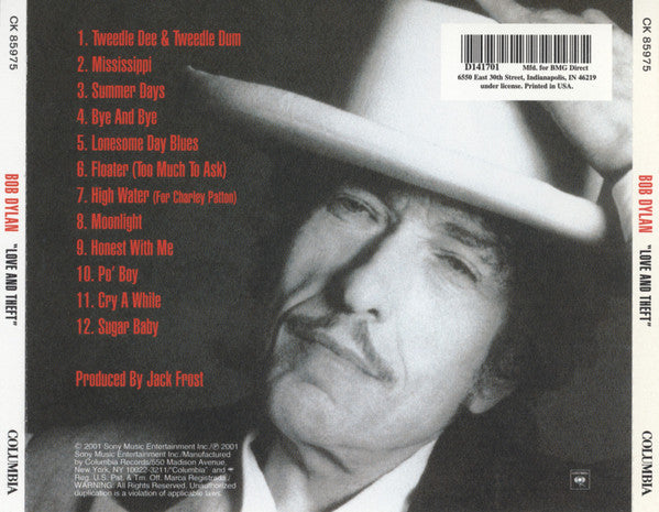 Bob Dylan : "Love And Theft" (CD, Album, Club, Spr)