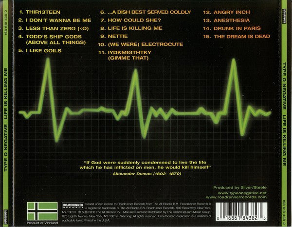 Type O Negative : Life Is Killing Me (CD, Album)
