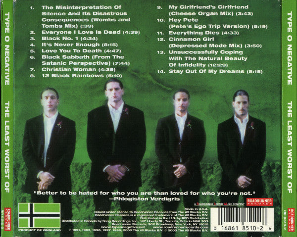 Type O Negative : The Least Worst Of (CD, Comp, RM, Dig)