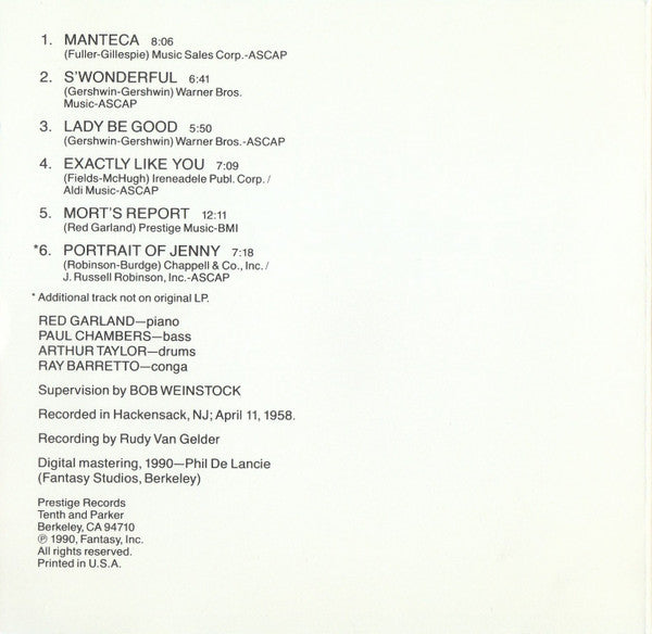 The Red Garland Trio : Manteca (CD, Album, RE, RM)