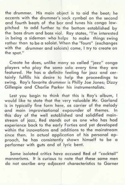 The Red Garland Trio : Manteca (CD, Album, RE, RM)