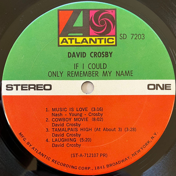 David Crosby : If I Could Only Remember My Name (LP, Album, Ter)