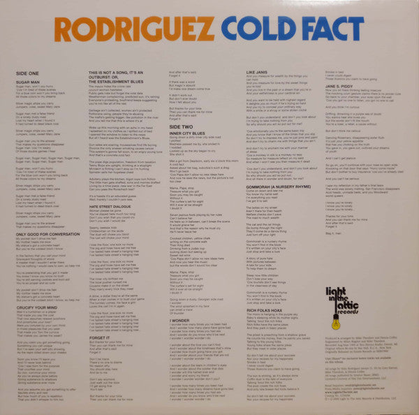 Sixto Rodriguez : Cold Fact (LP, Album, RM, RP, 180)