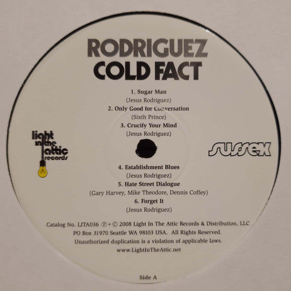 Sixto Rodriguez : Cold Fact (LP, Album, RM, RP, 180)