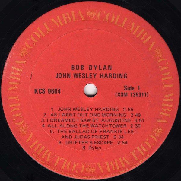 Bob Dylan : John Wesley Harding (LP, Album, RE)