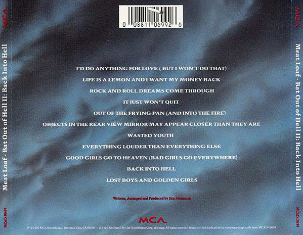 Meat Loaf : Bat Out Of Hell II: Back Into Hell (CD, Album)
