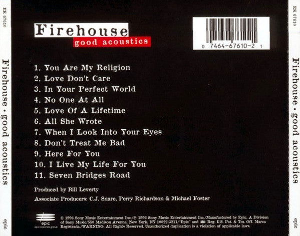 Firehouse (2) : Good Acoustics (CD, Album)