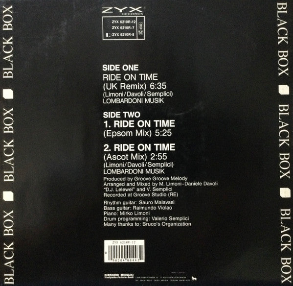 Black Box : Ride On Time (UK Remix) (12", Maxi)