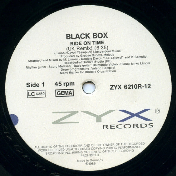 Black Box : Ride On Time (UK Remix) (12", Maxi)