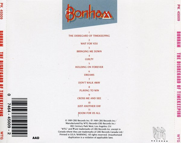 Bonham : The Disregard Of Timekeeping (CD, Album)