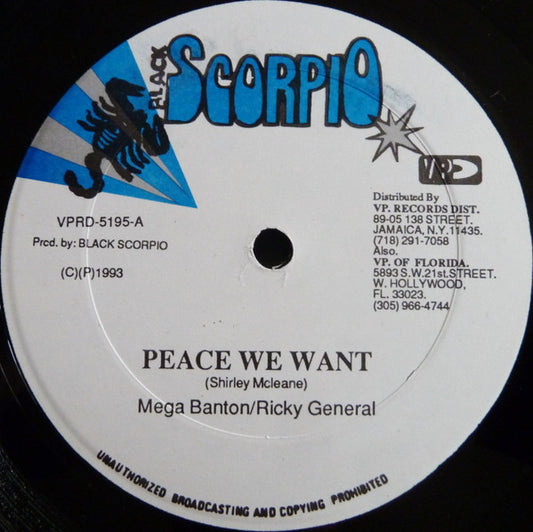 Mega Banton, Ricky General / Yellowman, Norma Row : Peace We Want / Flowers (12")