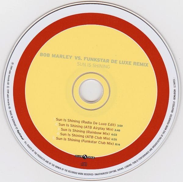 Bob Marley Vs. Funkstar De Luxe : Sun Is Shining (Remix) (CD, Maxi)