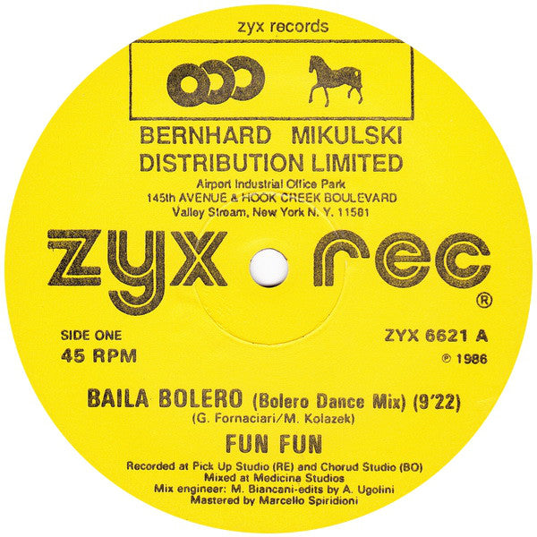 Fun Fun : Baila Bolero (12", Single)