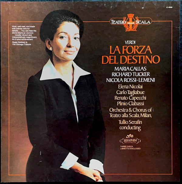 Giuseppe Verdi  -  Maria Callas, Richard Tucker (2), Nicola Rossi-Lemeni, Elena Nicolai, Carlo Tagliabue, Renato Capecchi, Plinio Clabassi, Orchestra Del Teatro Alla Scala  &  Coro Del Teatro Alla Scala, Tullio Serafin : La Forza Del Destino (LP,Album,Stereo)