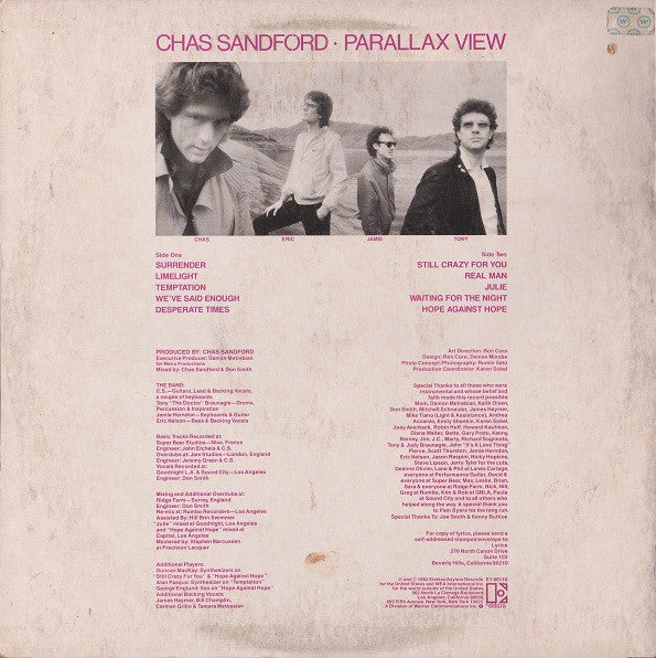 Chas Sandford : Parallax View (LP, Album, AR )