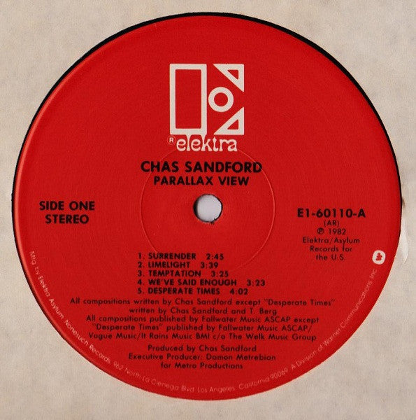 Chas Sandford : Parallax View (LP, Album, AR )