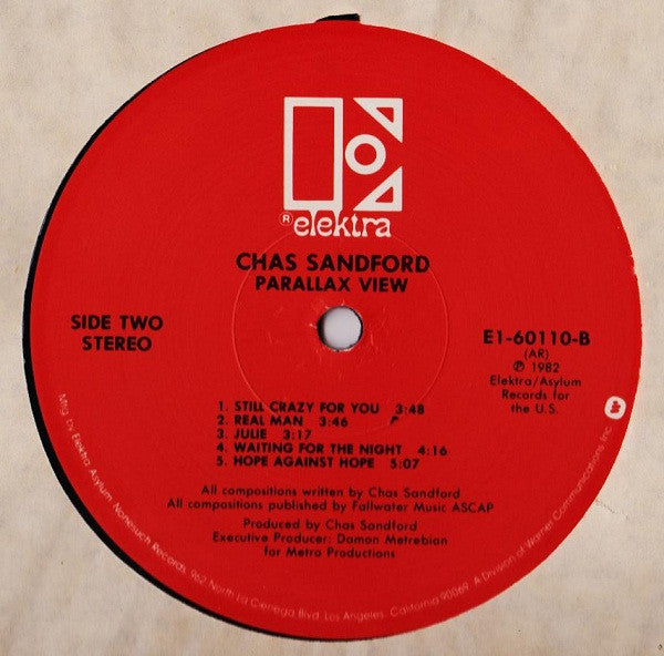 Chas Sandford : Parallax View (LP, Album, AR )