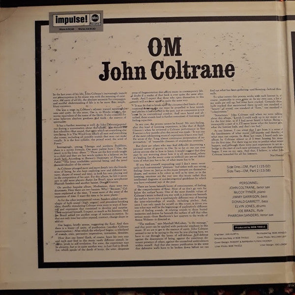 John Coltrane : Om (LP, Album, Gat)