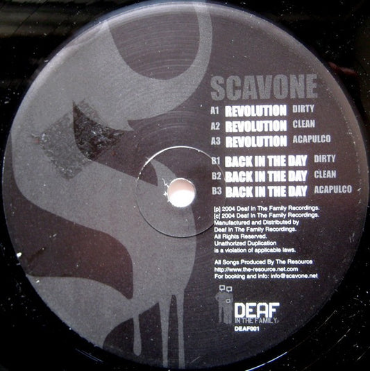 Scavone* : Revolution / Back In The Day (12")