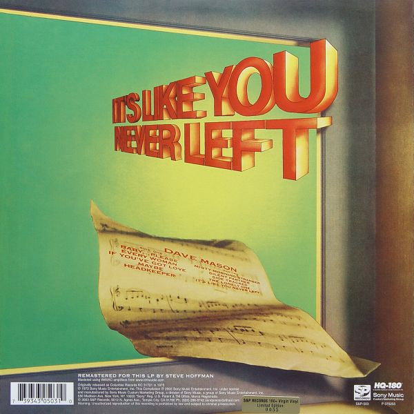 Dave Mason : It's Like You Never Left (LP, Ltd, Num, RE, RM, Gat)