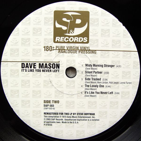 Dave Mason : It's Like You Never Left (LP, Ltd, Num, RE, RM, Gat)