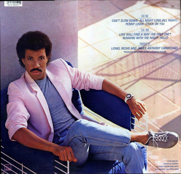 Lionel Richie : Can't Slow Down (LP, Album, Sup)