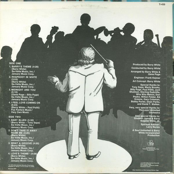 The Love Unlimited Orchestra* Arranged & Conducted By Barry White : Rhapsody In White (LP, Album)