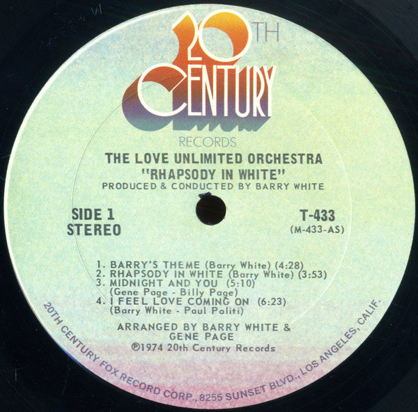 The Love Unlimited Orchestra* Arranged & Conducted By Barry White : Rhapsody In White (LP, Album)