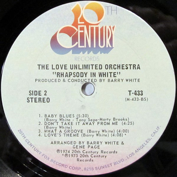 The Love Unlimited Orchestra* Arranged & Conducted By Barry White : Rhapsody In White (LP, Album)