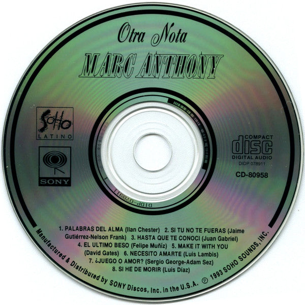 Marc Anthony : Otra Nota (CD, Album)