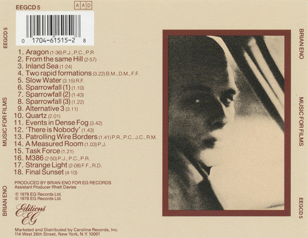 Brian Eno : Music For Films (CD, Album, RE)