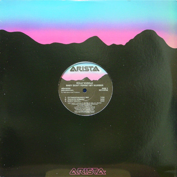Milli Vanilli : Baby Don't Forget My Number (12", Single, Com)