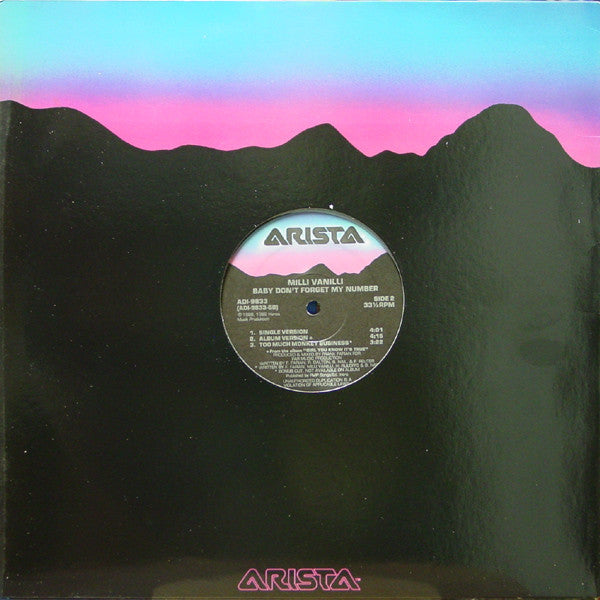 Milli Vanilli : Baby Don't Forget My Number (12", Single, Com)