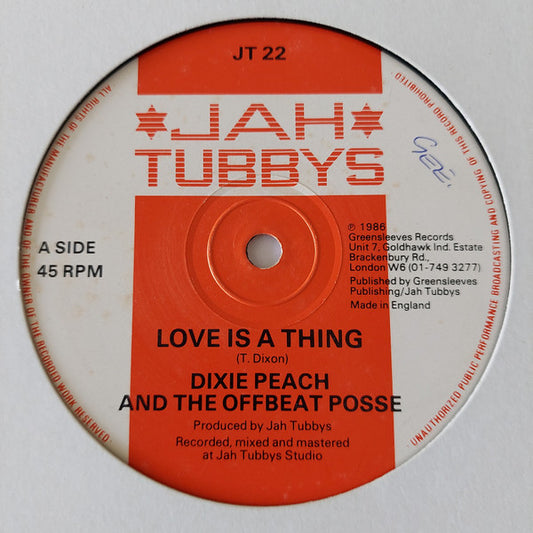 Dixie Peach And The Offbeat Posse : Love Is A Thing (12")