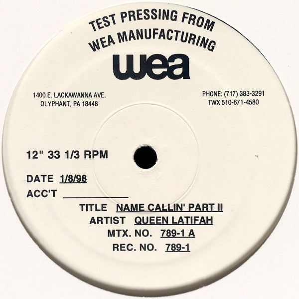 Queen Latifah : Name Callin' Part II (12", TP)