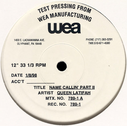 Queen Latifah : Name Callin' Part II (12", TP)