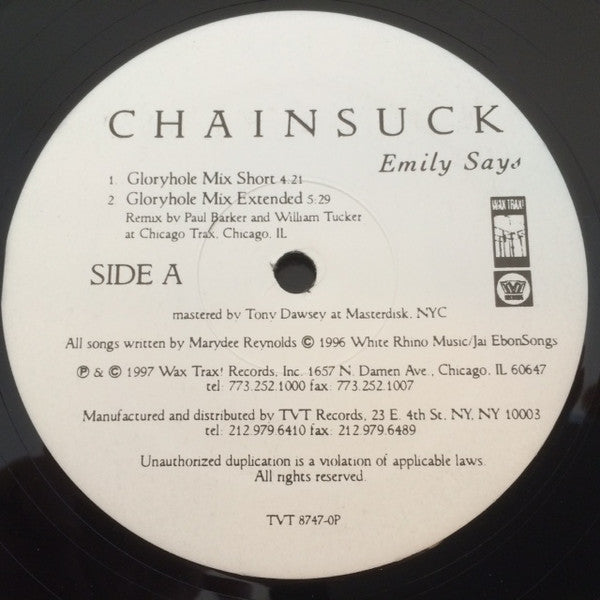 Chainsuck : Emily Says/Prozac (12", Promo)