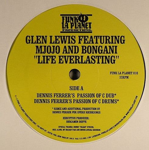 Glen Lewis Featuring Mjojo And Bongani : Life Everlasting (12")