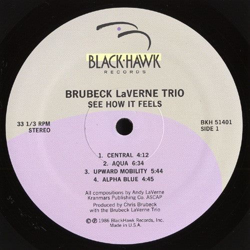 Brubeck LaVerne Trio : See How It Feels (LP, Album)