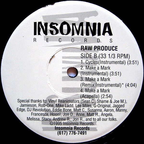Raw Produce : Cycles / Make A Mark (12", Pho)