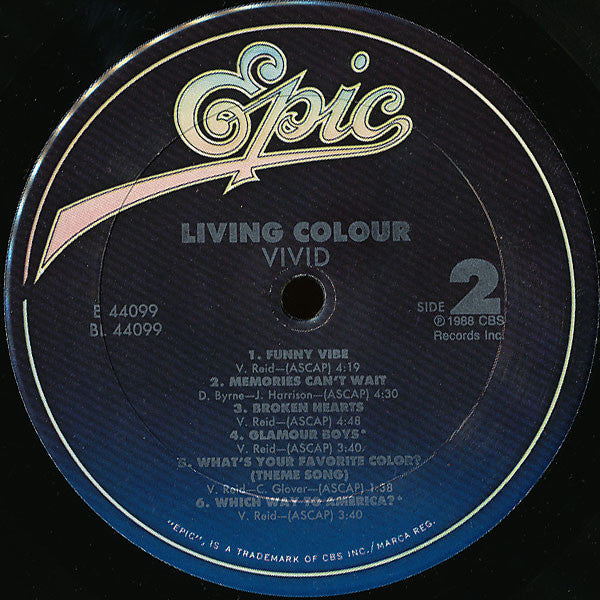 Living Colour : Vivid (LP, Album, Car)