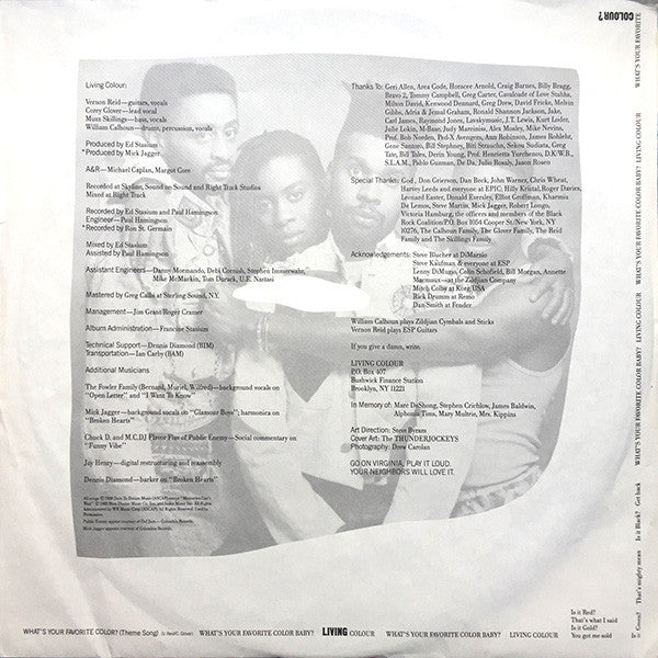 Living Colour : Vivid (LP, Album, Car)