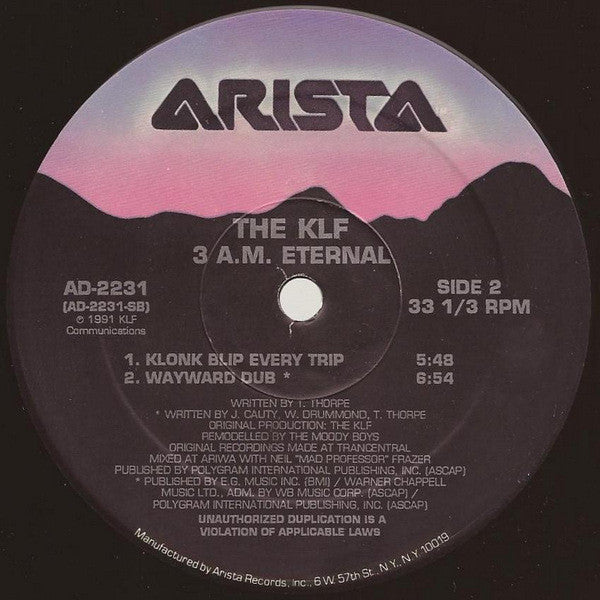 The KLF : 3 A.M. Eternal (Live At The S.S.L.) (12")