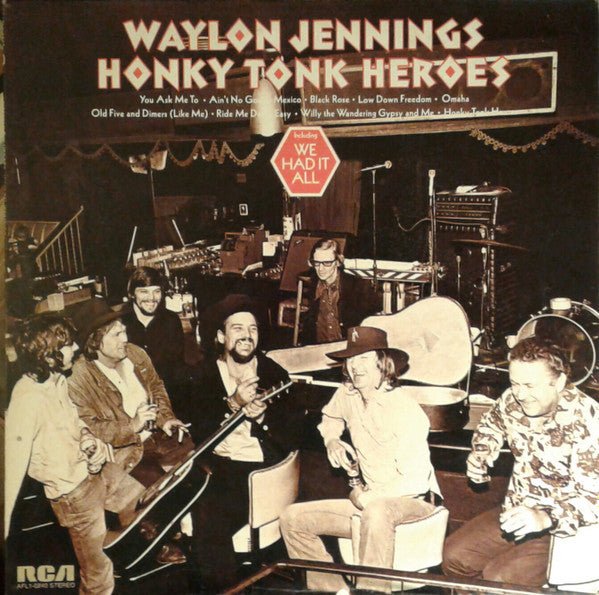 Waylon Jennings : Honky Tonk Heroes (LP, Album, RE)