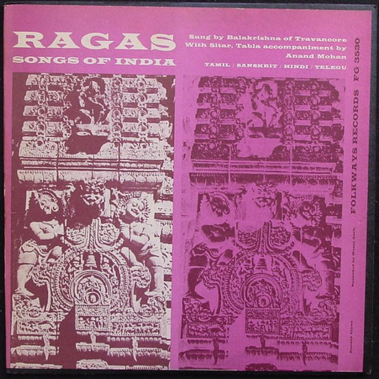 Balakrishna Of Travancore : Ragas: Songs Of India (LP)